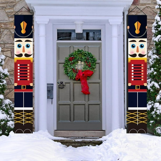 Nutcracker Soldier Banner Christmas Decor For Home Merry Christmas Door Ornament